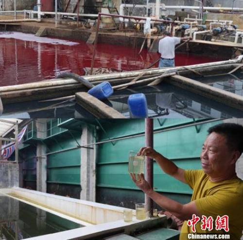 ������������ӡȾ��ҵ�Ľ���ˮ������ʩ����ͼΪ����ǰ�Ĺ�ҵ��ˮ����ͼΪ��ҵ������չʾ������Ĺ�ҵ��ˮ������������