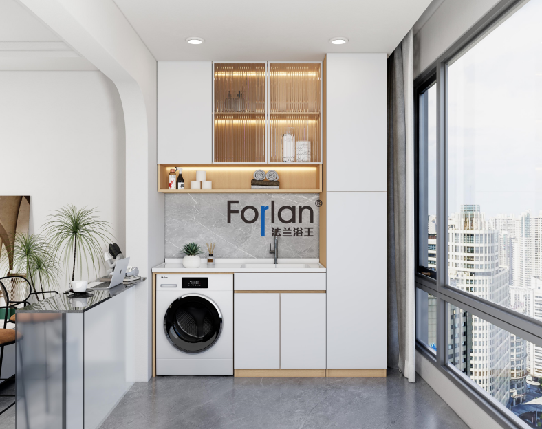 阳台空间不浪费,法兰浴王高端定制阳台柜教您扩容秘诀